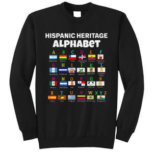 Hispanic Flag Alphabet For Teachers Educational Latin Flags Tall Sweatshirt