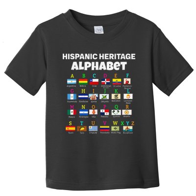 Hispanic Flag Alphabet For Teachers Educational Latin Flags Toddler T-Shirt