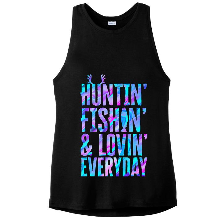 Huntin Fishin And Lovin Everyday Hunting Fishing Loving Ladies PosiCharge Tri-Blend Wicking Tank