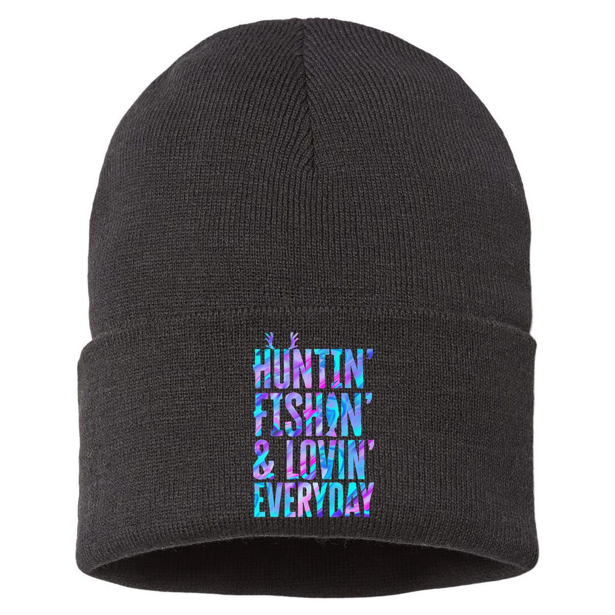 Huntin Fishin And Lovin Everyday Hunting Fishing Loving Sustainable Knit Beanie