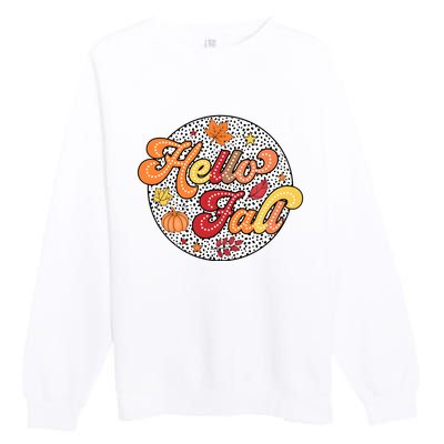 Hello Fall Autumn Season Lover Premium Crewneck Sweatshirt