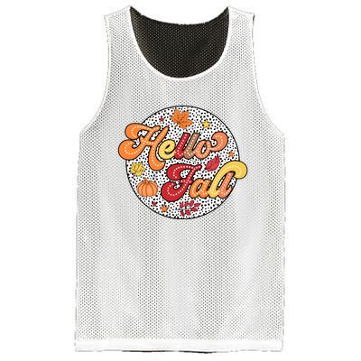 Hello Fall Autumn Season Lover Mesh Reversible Basketball Jersey Tank