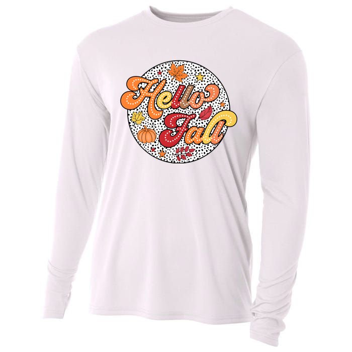 Hello Fall Autumn Season Lover Cooling Performance Long Sleeve Crew