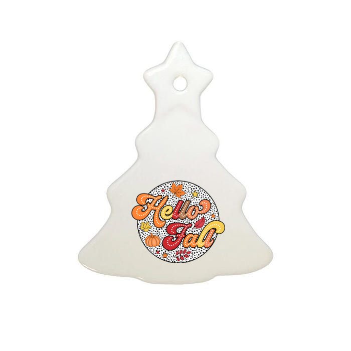 Hello Fall Autumn Season Lover Ceramic Tree Ornament