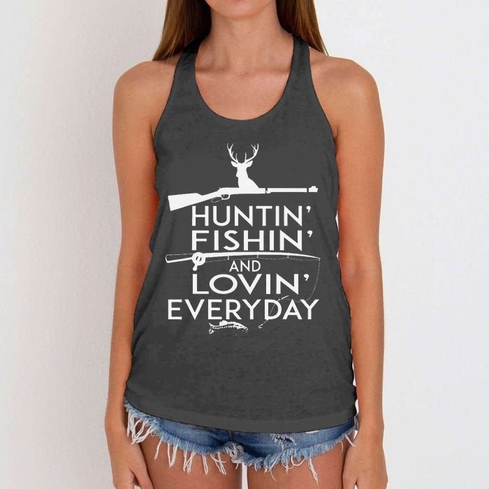 Hunting Fishing And Loving Everyday Country Women's Knotted Racerback Tank