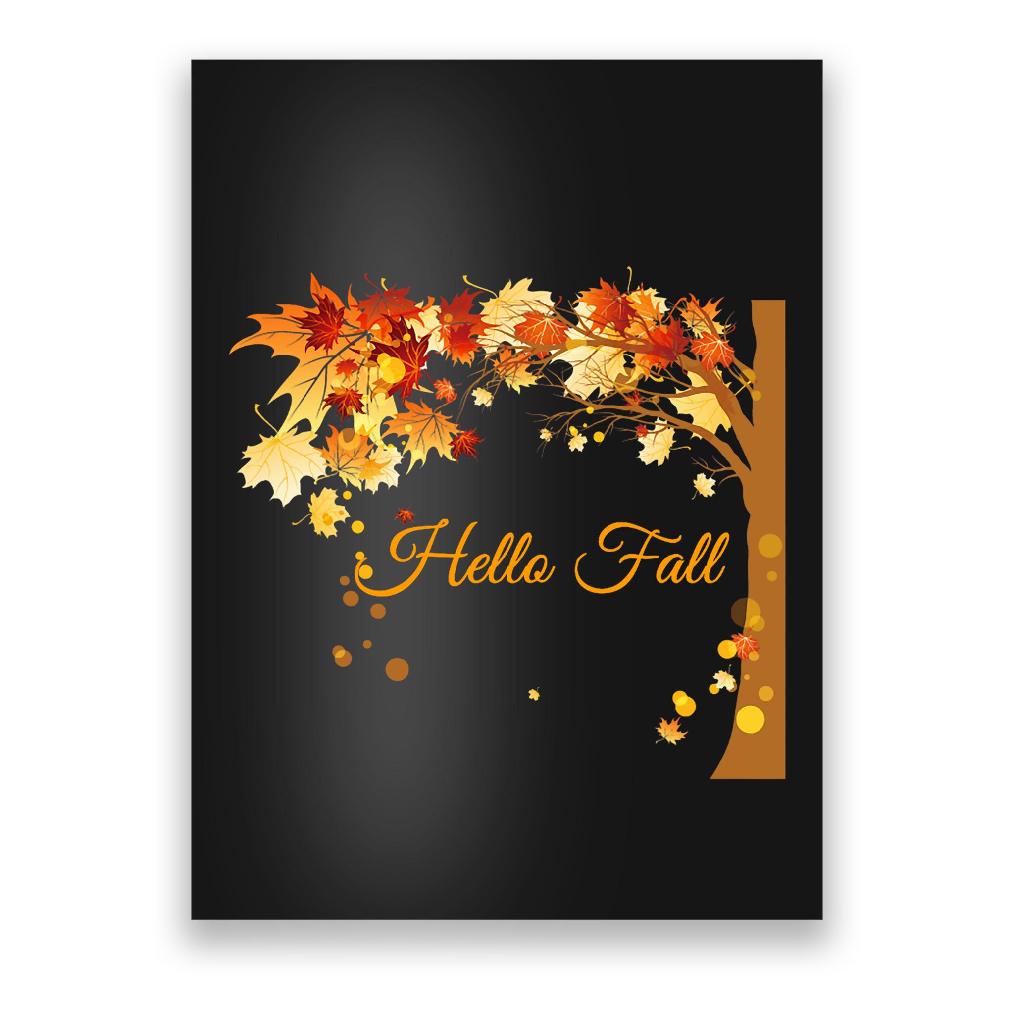 Hello Fall Autumn Halloween Leaves Foliage Poster