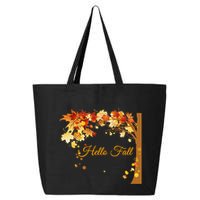 Hello Fall Autumn Halloween Leaves Foliage 25L Jumbo Tote