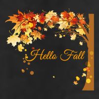 Hello Fall Autumn Halloween Leaves Foliage 25L Jumbo Tote