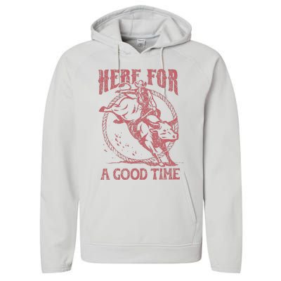 Here For A Good Time Cowboy Cowgirl Western Country Music Performance Fleece Hoodie