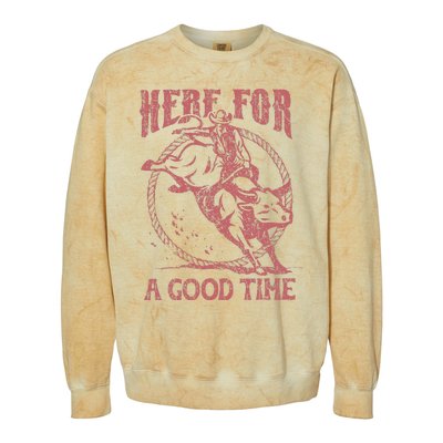 Here For A Good Time Cowboy Cowgirl Western Country Music Colorblast Crewneck Sweatshirt