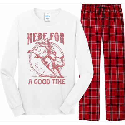 Here For A Good Time Cowboy Cowgirl Western Country Music Long Sleeve Pajama Set