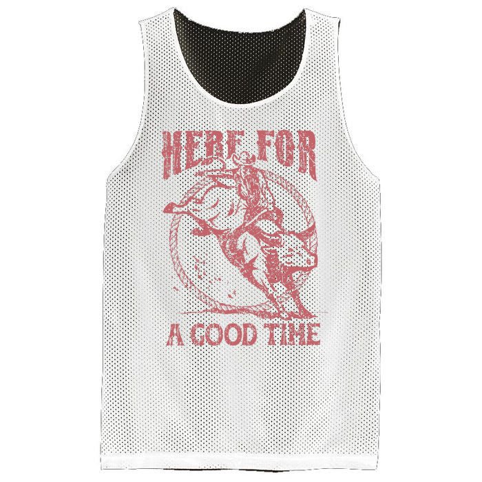 Here For A Good Time Cowboy Cowgirl Western Country Music Mesh Reversible Basketball Jersey Tank