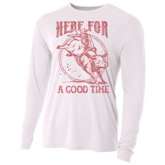 Here For A Good Time Cowboy Cowgirl Western Country Music Cooling Performance Long Sleeve Crew