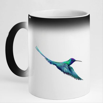 Hummingbird From A Splash 11oz Black Color Changing Mug