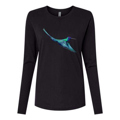 Hummingbird From A Splash Womens Cotton Relaxed Long Sleeve T-Shirt