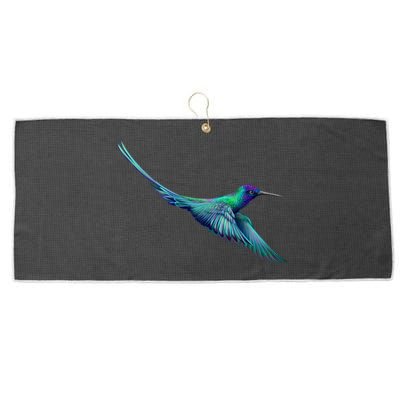 Hummingbird From A Splash Large Microfiber Waffle Golf Towel