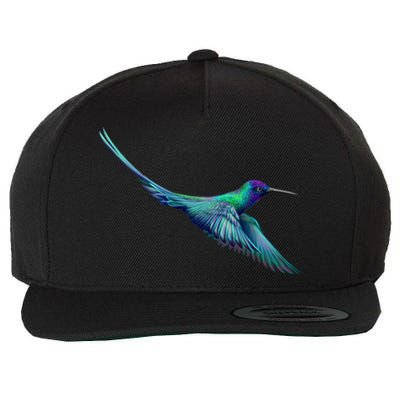 Hummingbird From A Splash Wool Snapback Cap