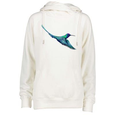 Hummingbird From A Splash Womens Funnel Neck Pullover Hood