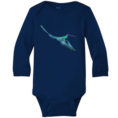 Hummingbird From A Splash Baby Long Sleeve Bodysuit