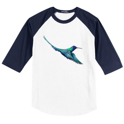 Hummingbird From A Splash Baseball Sleeve Shirt