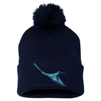 Hummingbird From A Splash Pom Pom 12in Knit Beanie