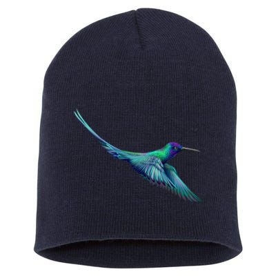 Hummingbird From A Splash Short Acrylic Beanie