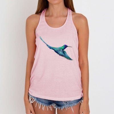 Hummingbird From A Splash Women's Knotted Racerback Tank