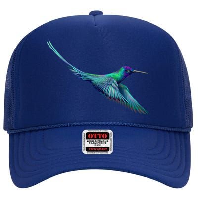 Hummingbird From A Splash High Crown Mesh Back Trucker Hat