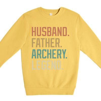 Husband Father Archery Legend Father's Day Birthday Cute Gift Premium Crewneck Sweatshirt