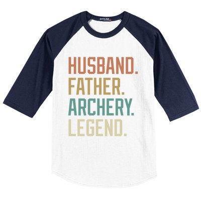 Husband Father Archery Legend Father's Day Birthday Cute Gift Baseball Sleeve Shirt