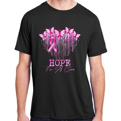 Hope For A Cure Pink Butterfly Breast Cancer Awareness Adult ChromaSoft Performance T-Shirt