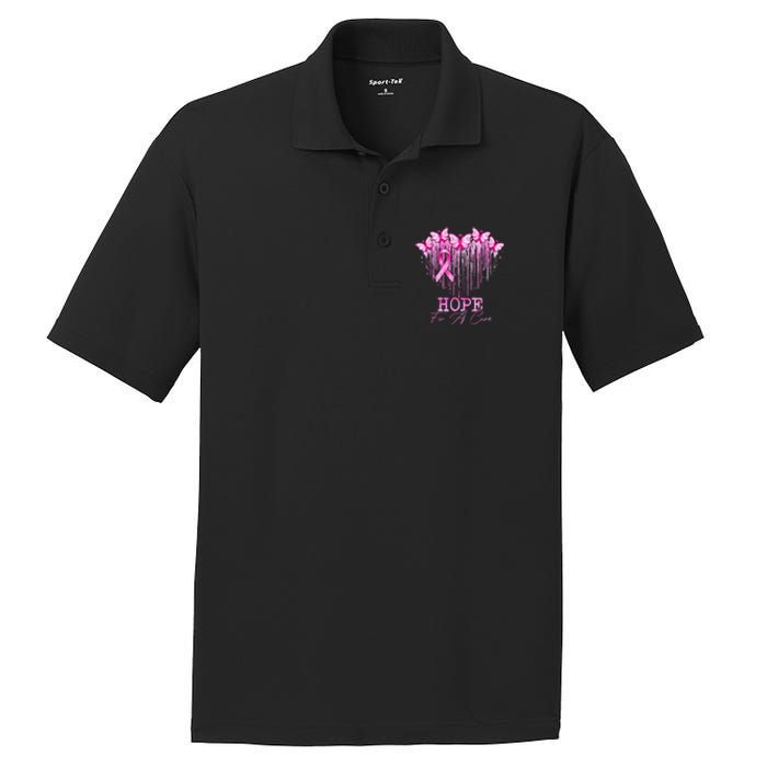 Hope For A Cure Pink Butterfly Breast Cancer Awareness PosiCharge RacerMesh Polo