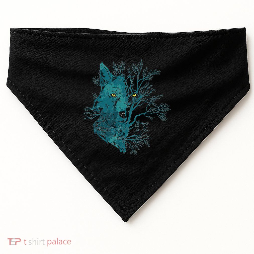 Howling Forest Animal Lover Gift Wildlife Predator Wolf USA-Made Doggie Bandana