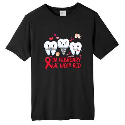 Heart Failure Awareness Happy Valentines Day Dental Dentist Gift Tall Fusion ChromaSoft Performance T-Shirt