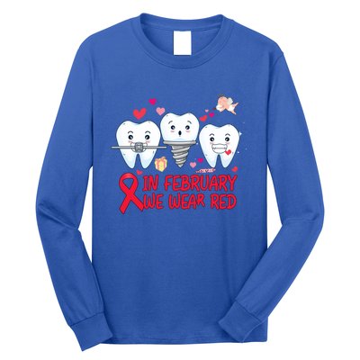 Heart Failure Awareness Happy Valentines Day Dental Dentist Gift Long Sleeve Shirt