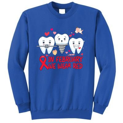 Heart Failure Awareness Happy Valentines Day Dental Dentist Gift Tall Sweatshirt