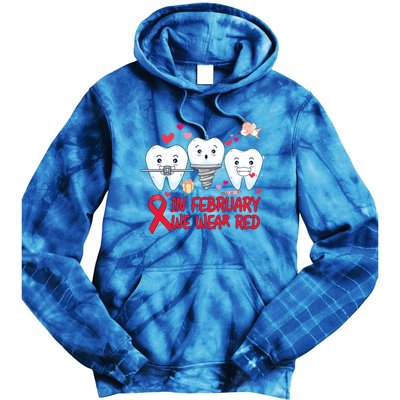 Heart Failure Awareness Happy Valentines Day Dental Dentist Gift Tie Dye Hoodie