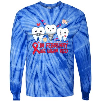 Heart Failure Awareness Happy Valentines Day Dental Dentist Gift Tie-Dye Long Sleeve Shirt