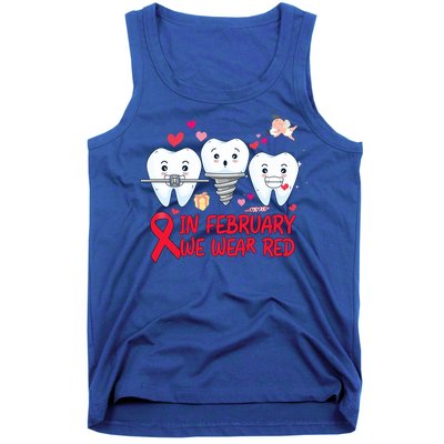 Heart Failure Awareness Happy Valentines Day Dental Dentist Gift Tank Top