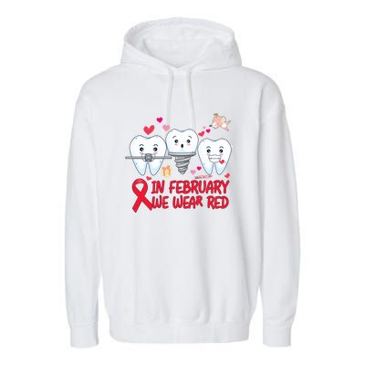 Heart Failure Awareness Happy Valentines Day Dental Dentist Gift Garment-Dyed Fleece Hoodie