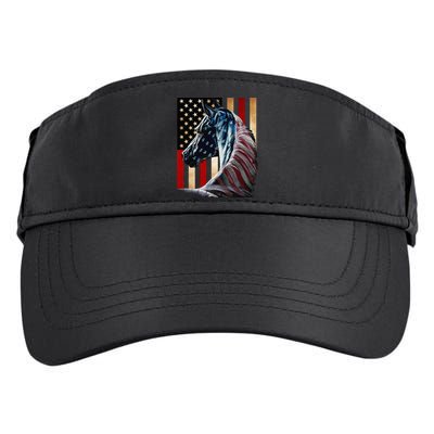 Horse Flag America Horses Face Flags Usa 4th Of July Adult Drive Performance Visor