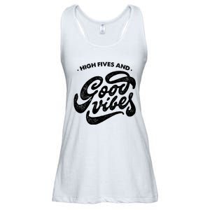 High Fives And Good Vibes Ladies Essential Flowy Tank