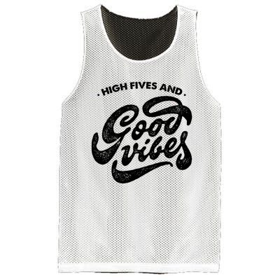 High Fives And Good Vibes Mesh Reversible Basketball Jersey Tank