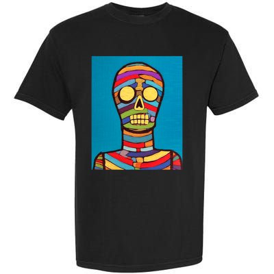 Halloween Folk Art Mummy Design Scary Mummy Garment-Dyed Heavyweight T-Shirt