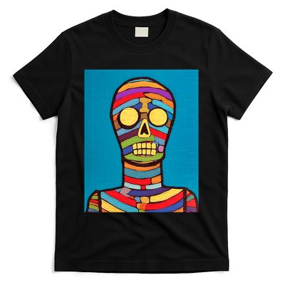 Halloween Folk Art Mummy Design Scary Mummy T-Shirt