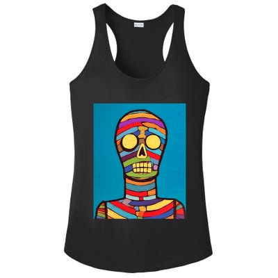 Halloween Folk Art Mummy Design Scary Mummy Ladies PosiCharge Competitor Racerback Tank