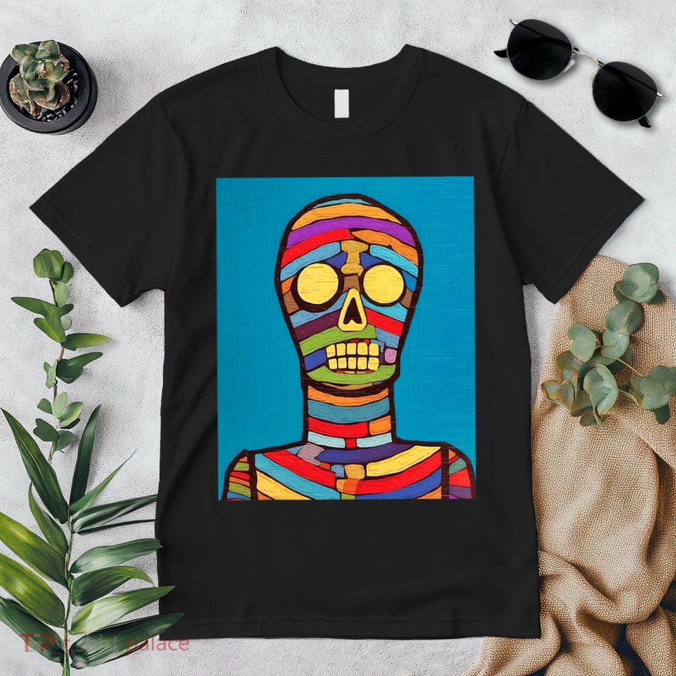Halloween Folk Art Mummy Design Scary Mummy Premium T-Shirt