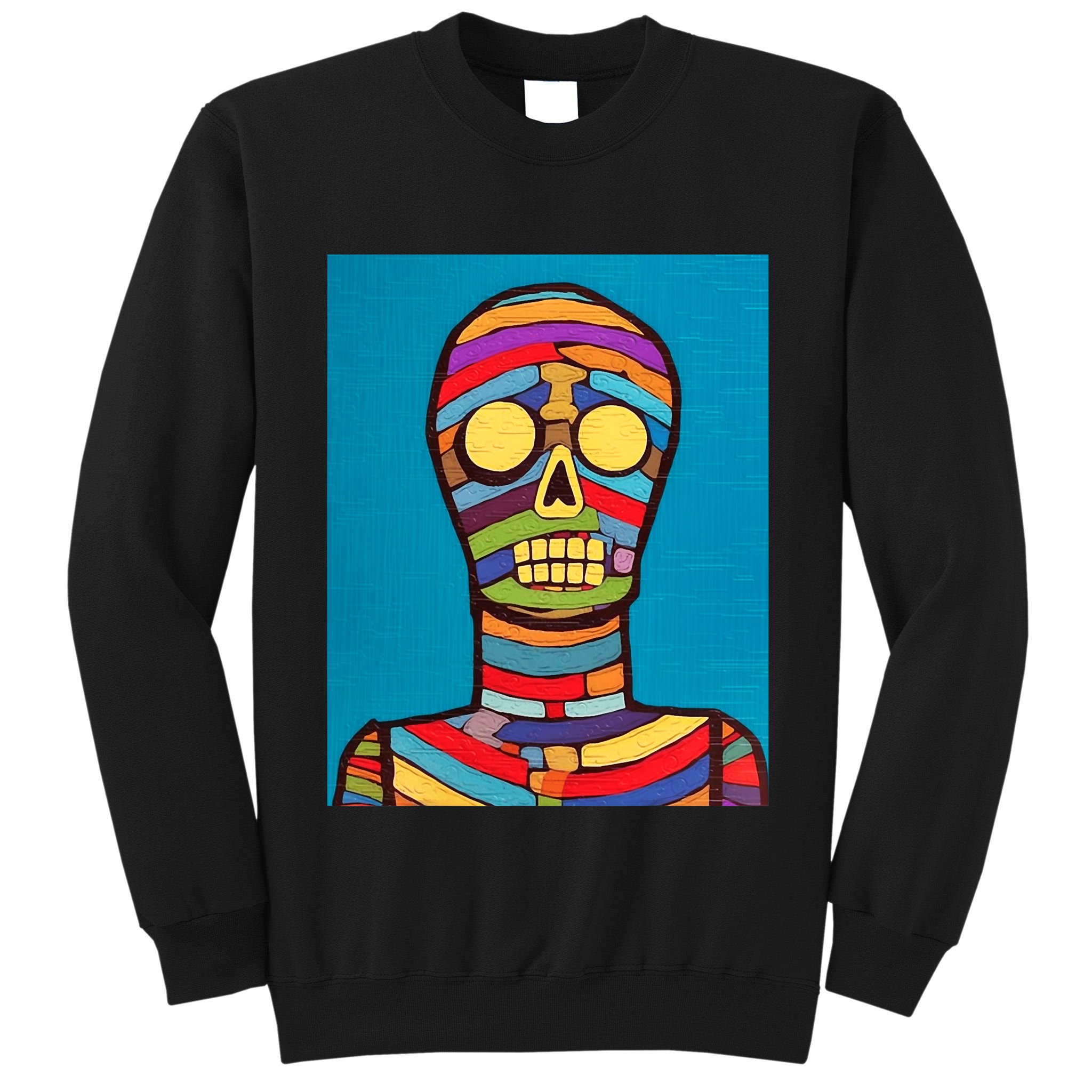 Halloween Folk Art Mummy Design Scary Mummy Tall Sweatshirt