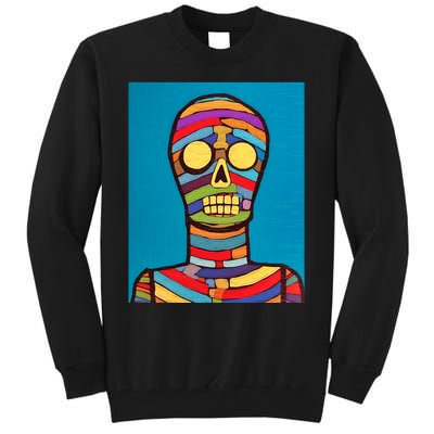 Halloween Folk Art Mummy Design Scary Mummy Tall Sweatshirt