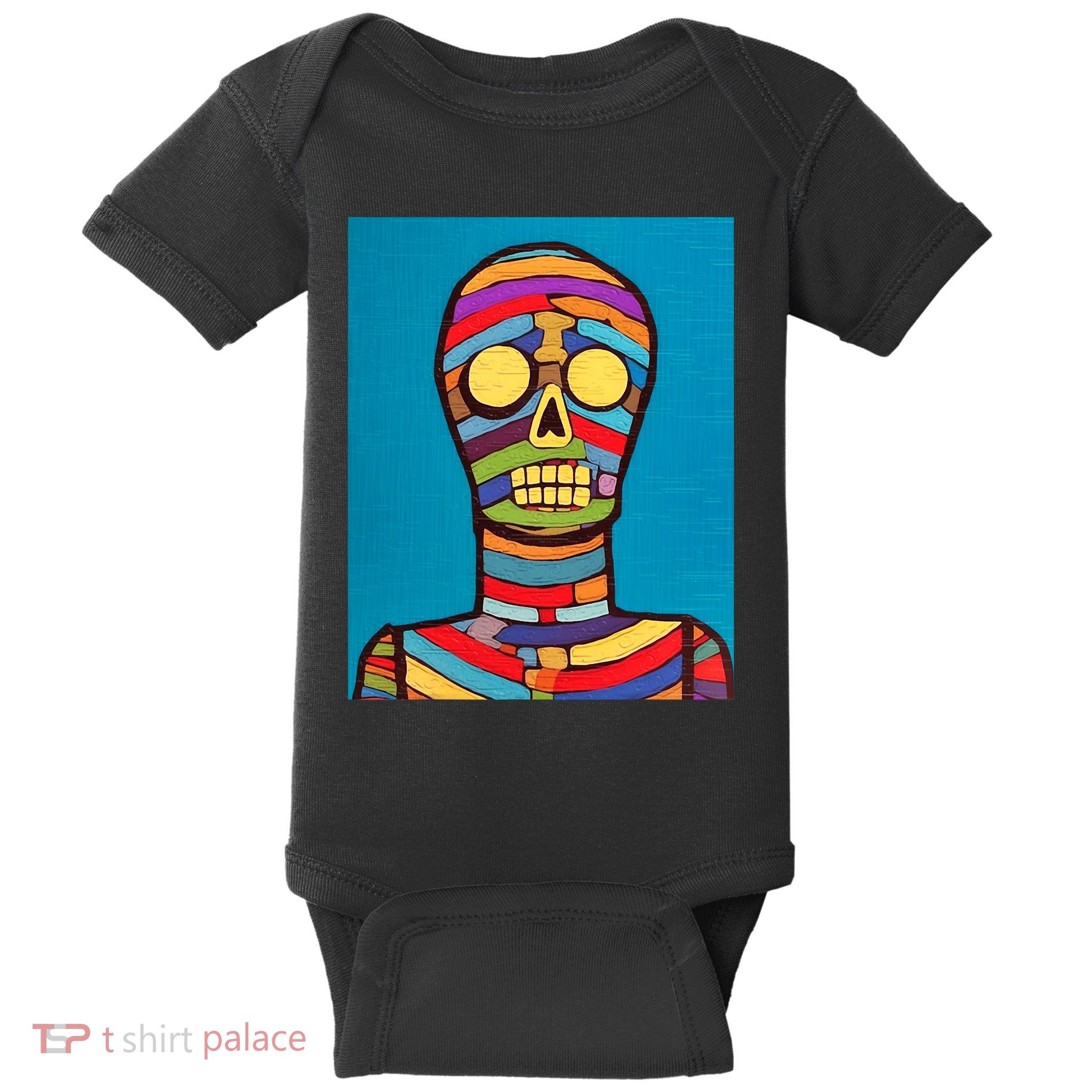 Halloween Folk Art Mummy Design Scary Mummy Baby Bodysuit